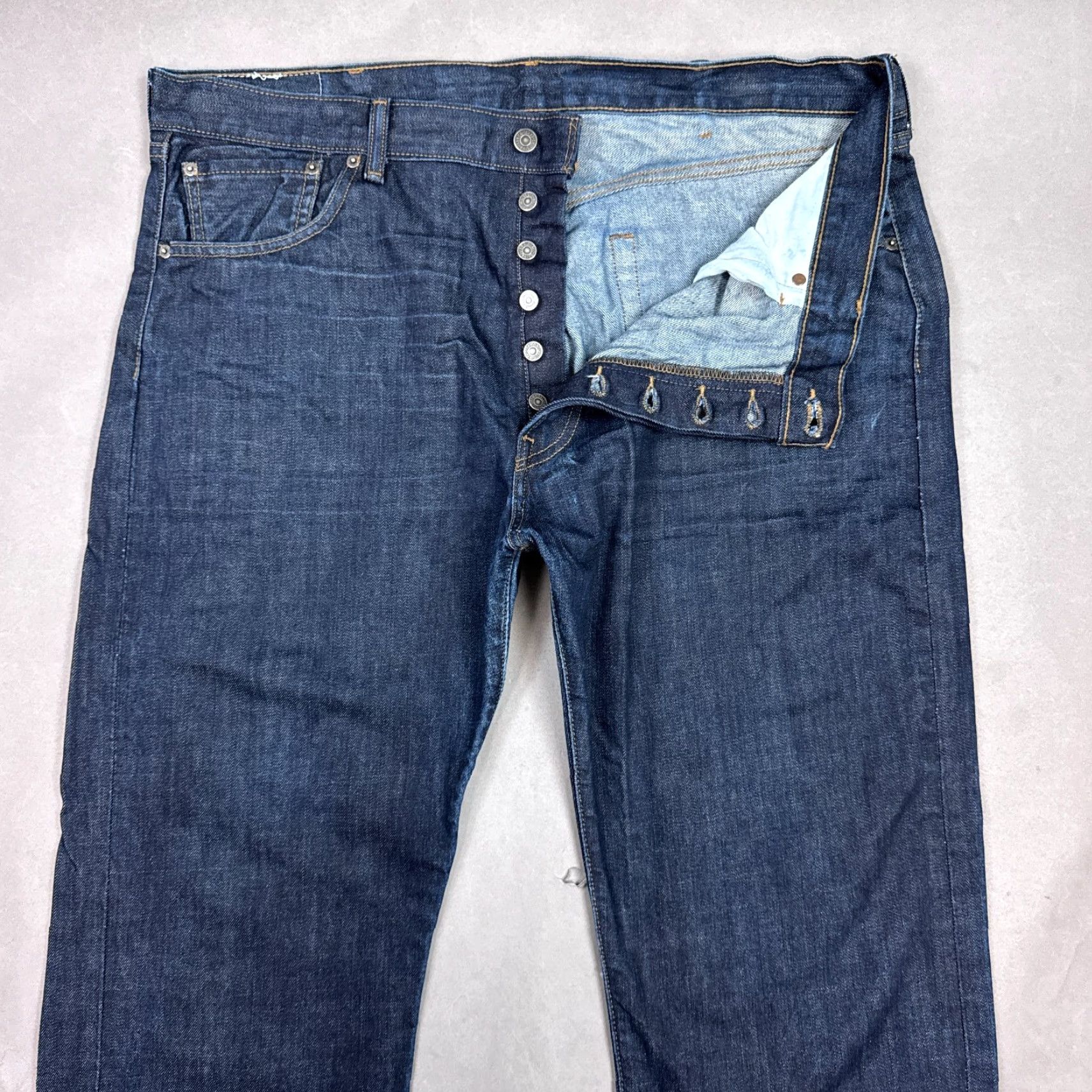 Levi's Levi's 501 Jeans Mens 40x32 Blue Button Fly Faded Denim Pants Raw Indigo Faded - 501 Series - Regular Size - Jeans Size US 40 / EU 56 - 2 Thumbnail