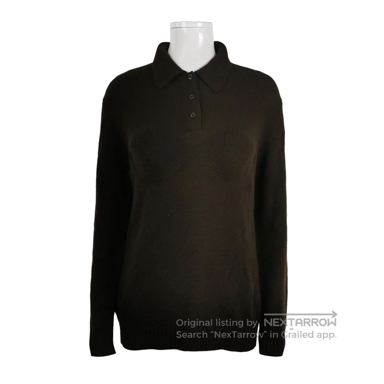 Prada Prada Classic Cashmere Polo Sweater in Dark Brown . Size XS / US 0-2 / IT 36-38 - 1 Thumbnail