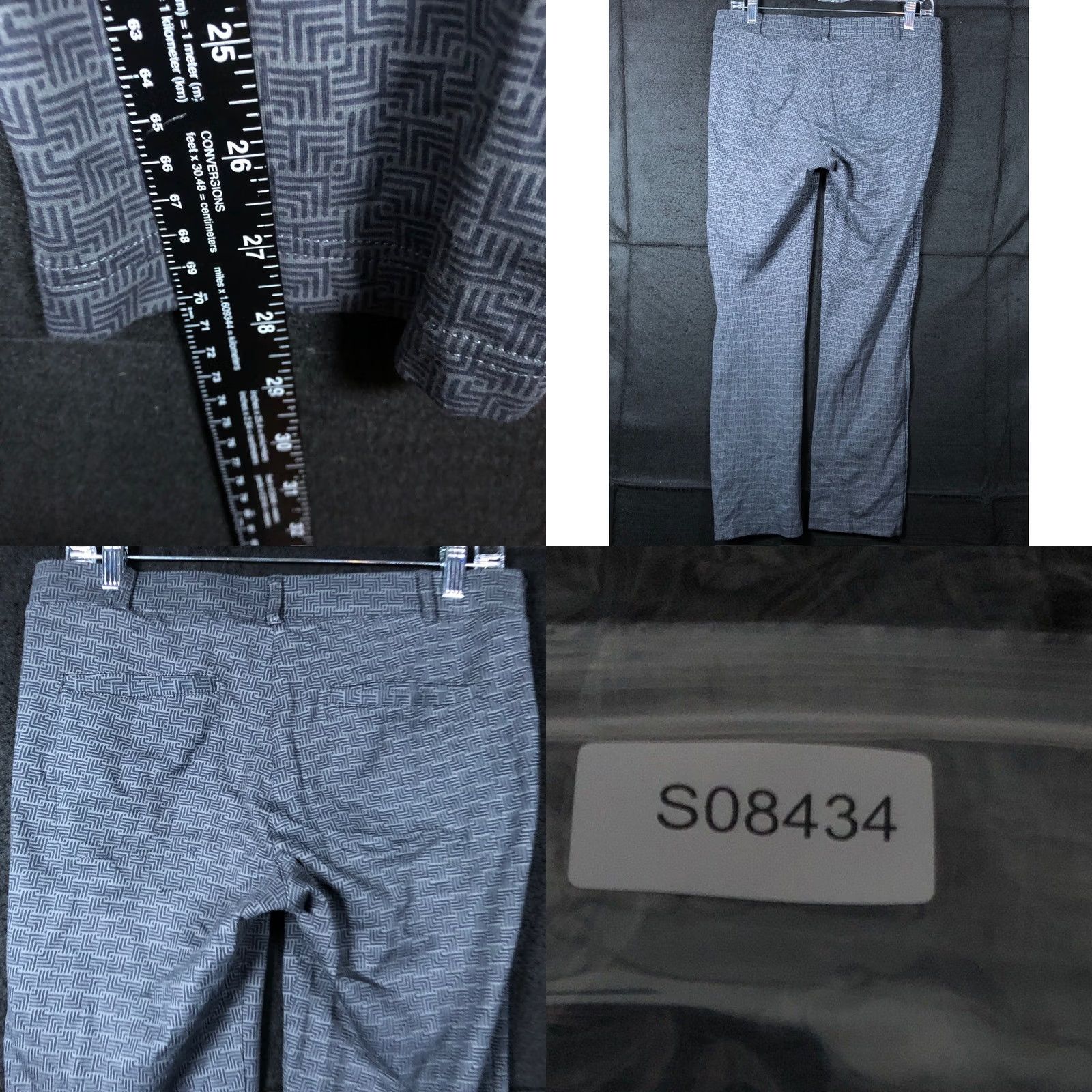 Vintage Betabrand Womens Pants Gray Pattern Pull On Straight Leg Active Lounge Petite M Menstrual Size 24" / US 00 / IT 34 - 8 Thumbnail