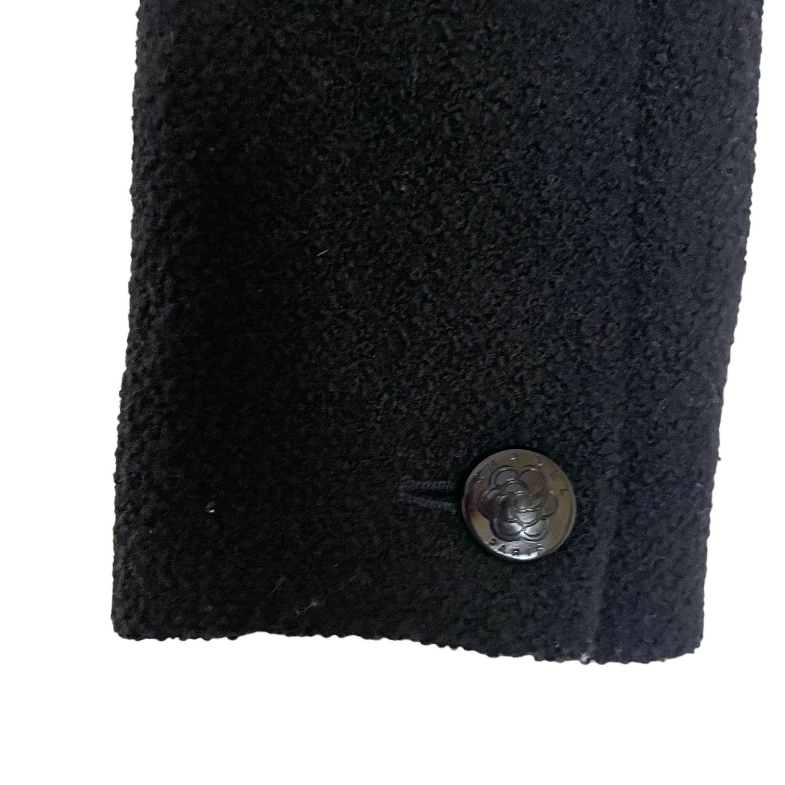CHANEL Vintage Boucle Black Wool Boucle Dinner Jacket Blazer