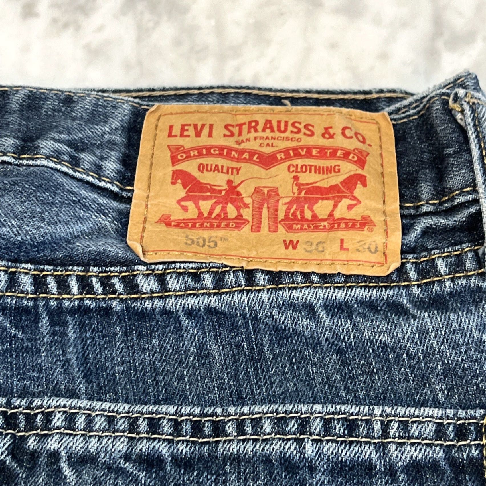 Levi's Levi's 505 Jeans Men Size 36 X 30 Blue Denim Zipper Button Red Tag straight Regular Size US 36 / EU 52 - 3 Thumbnail