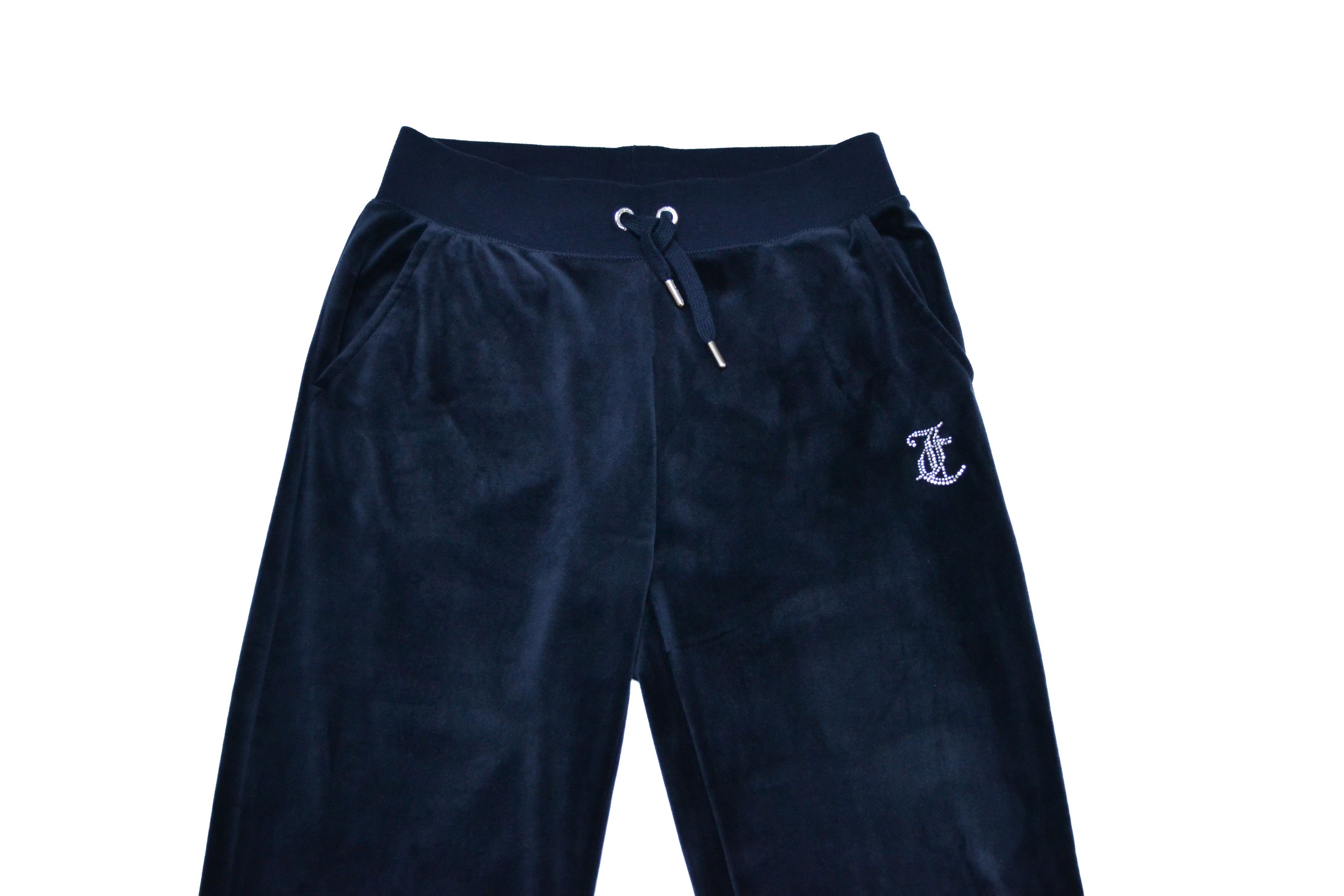 Juicy Couture Juicy Couture Velour Blue Navy Rhinestones Track Pants Size 26" / US 2 / IT 38 - 4 Thumbnail