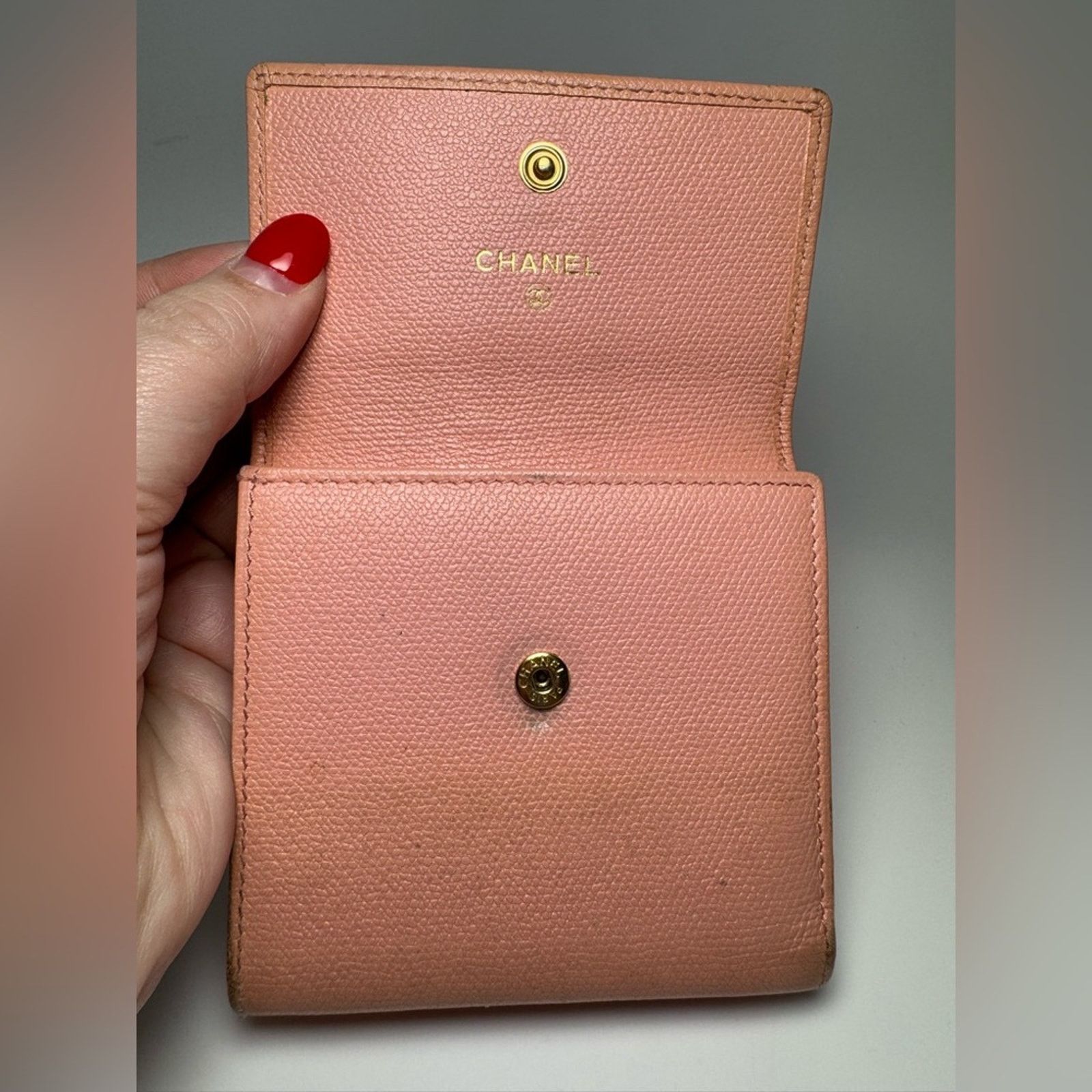 Chanel Chanel Vintage Button Line Pink Snap Wallet Coco Mark Size ONE SIZE - 10 Thumbnail