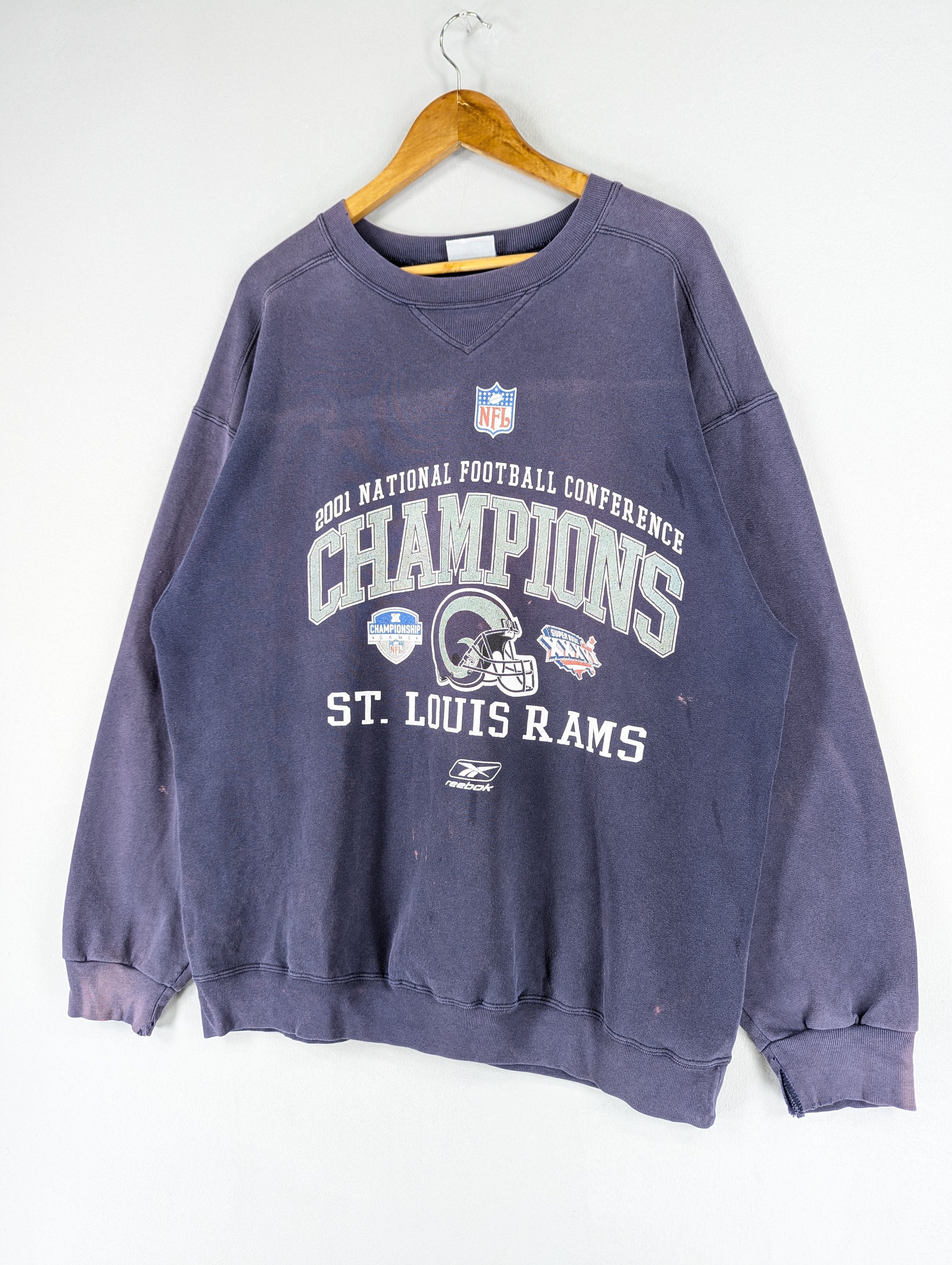NFL Vintage Reebok NFL ST.Louis Ram Distressed Crewneck Size US L / EU 52-54 / 3 - 2 Thumbnail