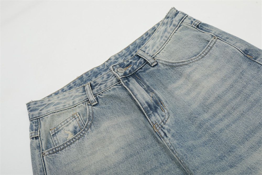 Jean Washed men's hip-hop trendy loose-fitting flared jeans Size US 32 / EU 48 - 3 Thumbnail