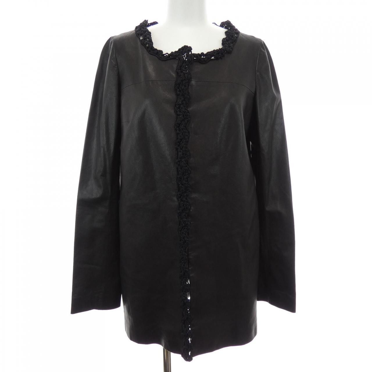 Chanel Chanel Chanel P35591C00082 Lambskin Jacket Leather Outerwear P35591C00082 09A DUTY FREE for USA Size ONE SIZE - 1 Thumbnail