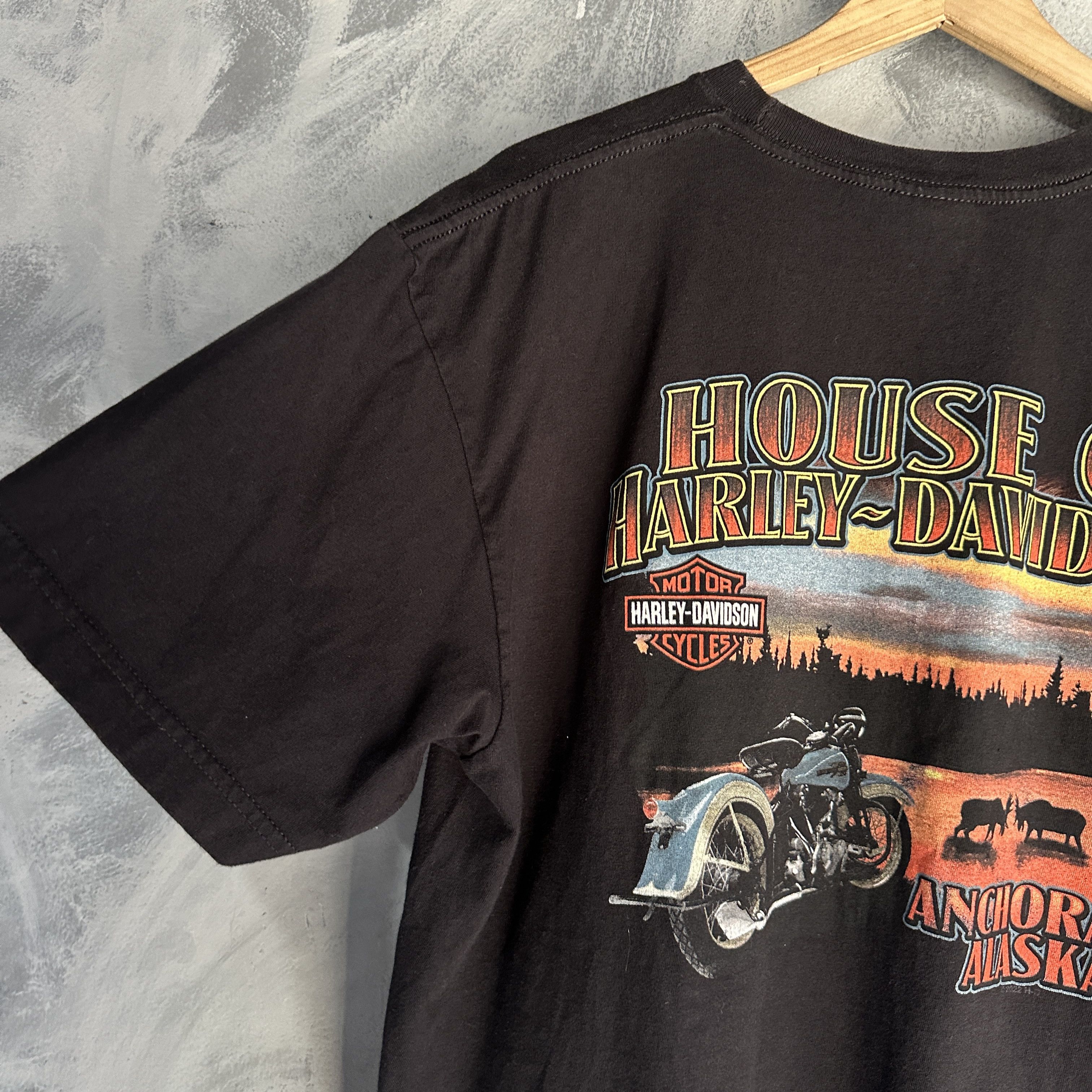 Harley Davidson Vtg Harley Davidson Black Graphic Shirt USA Alaska Eagle Size US XL / EU 56 / 4 - 9 Thumbnail