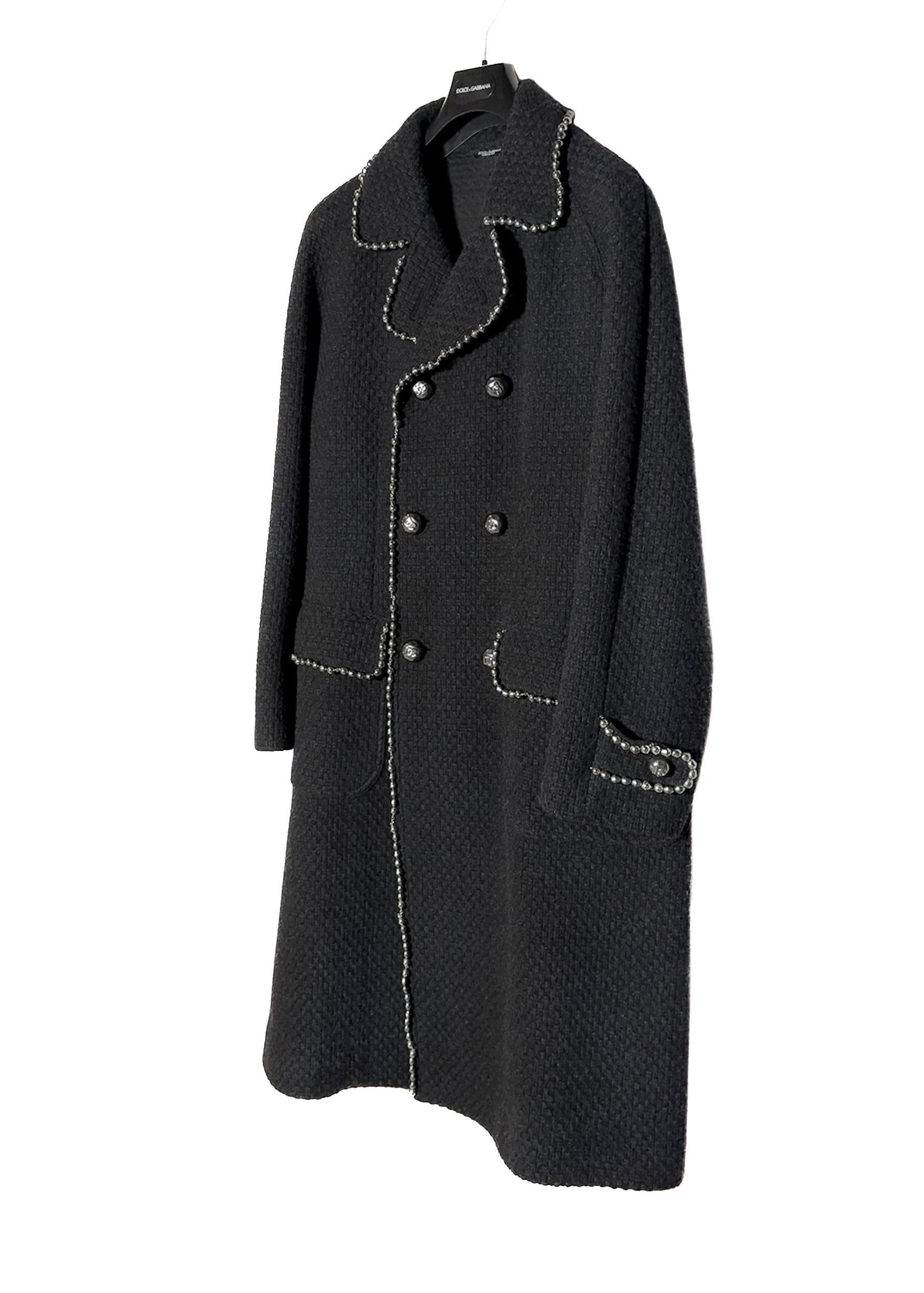 Dolce & Gabbana Dolce & Gabbana FW21 Runway Metal Pearls Tweed Coat Size US S / EU 44-46 / 1 - 2 Thumbnail