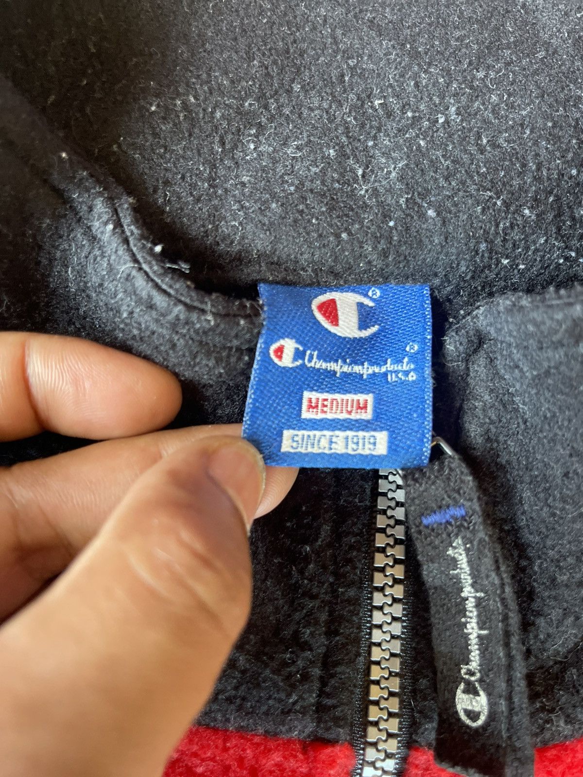 Champion × Vintage Vintage Champion Fleece Jacket Bold Logo, Zippered Pocket Size US M / EU 48-50 / 2 - 3 Thumbnail
