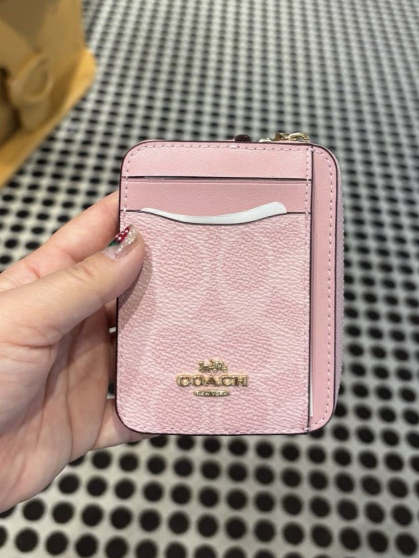 Coach Coach Zip Card Case In Signature Canvas CW883 Size ONE SIZE - 5 Thumbnail
