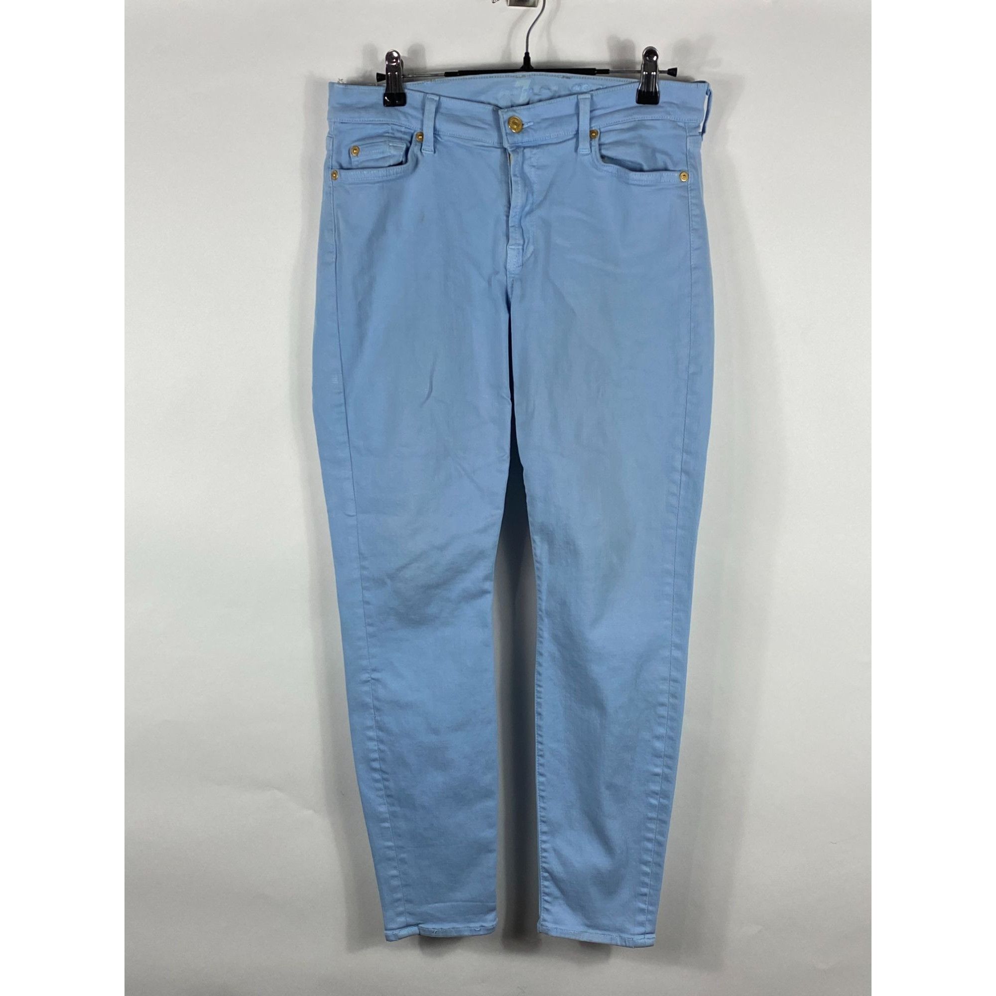 Other Seven for All Mankind Cropped Skinny Denim Jeans Blue 30x27 Size 30" / US 8 / IT 44 - 1 Thumbnail