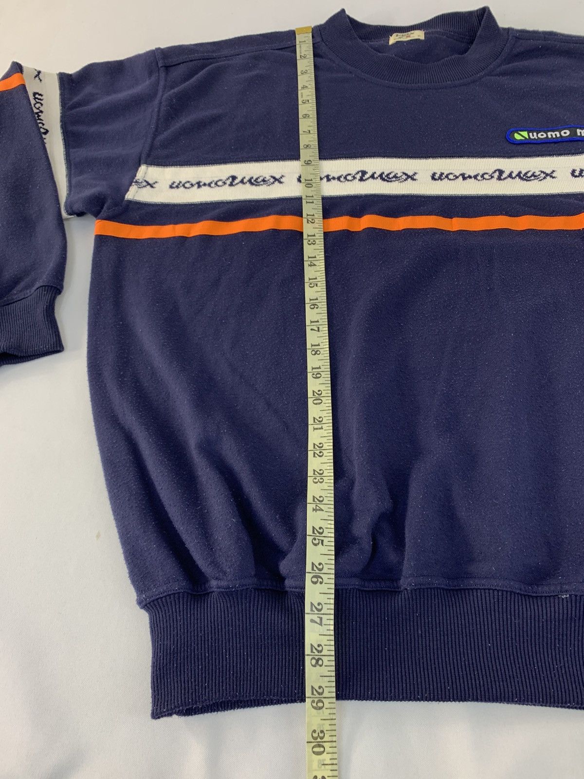Japanese Brand 90s Uomo Max Moad Italiana Crewneck Pullover Striped Chest Size US XL / EU 56 / 4 - 9 Thumbnail