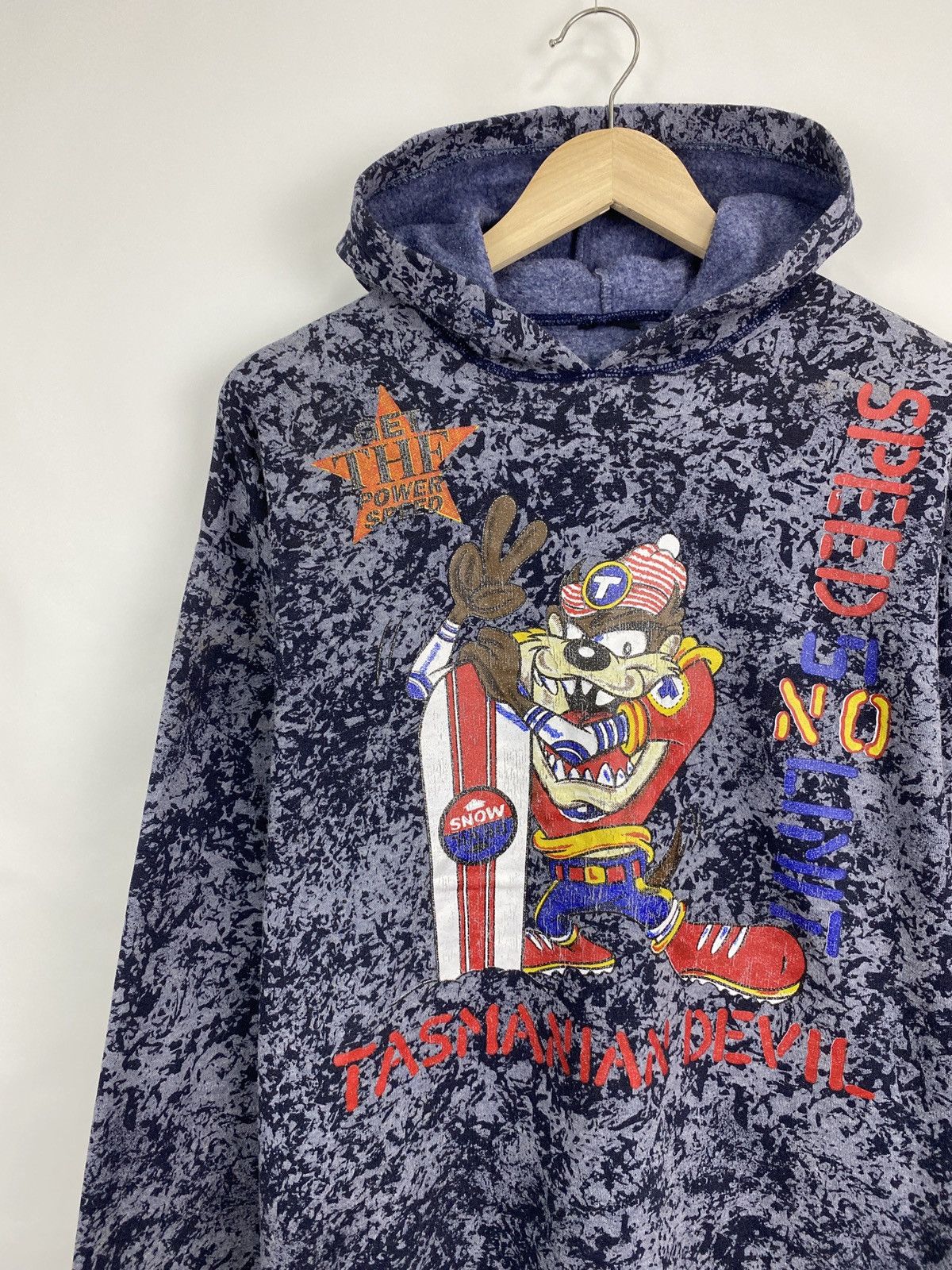 Warner Bros 🇺🇸 Vintage 90s Taz Snowboard Looney Tunes Hoodie Y2K Rare Size US M / EU 48-50 / 2 - 2 Thumbnail