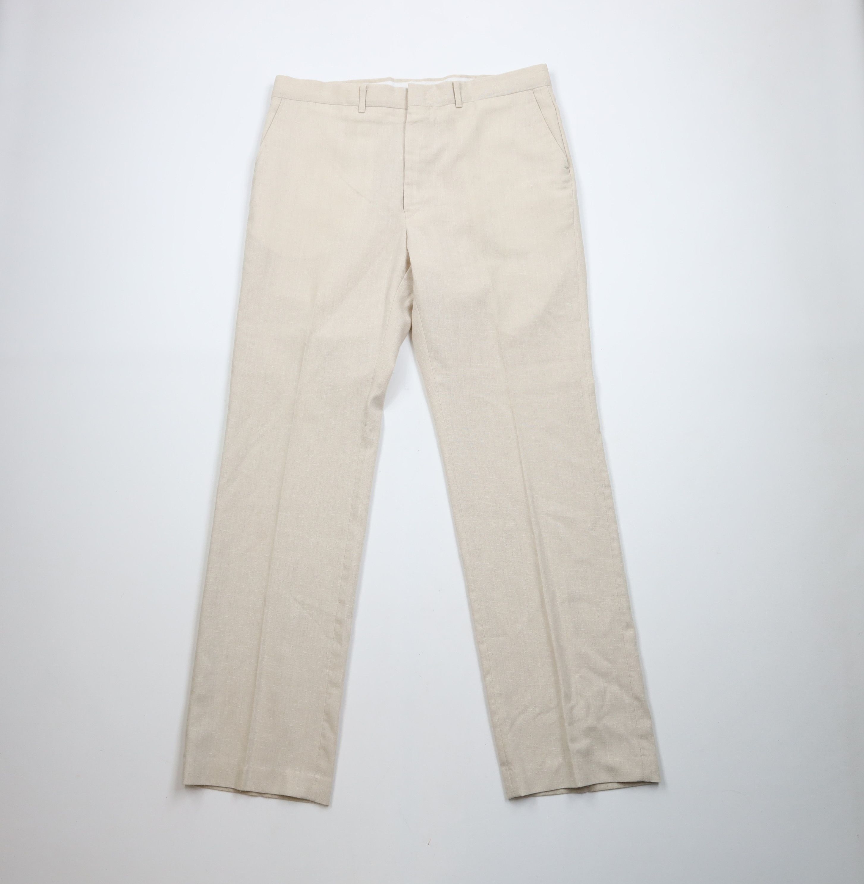 Vintage Vintage 70s Streetwear Fleck Linen Wide Leg Chino Pants USA Size US 36 / EU 52 - 1 Thumbnail