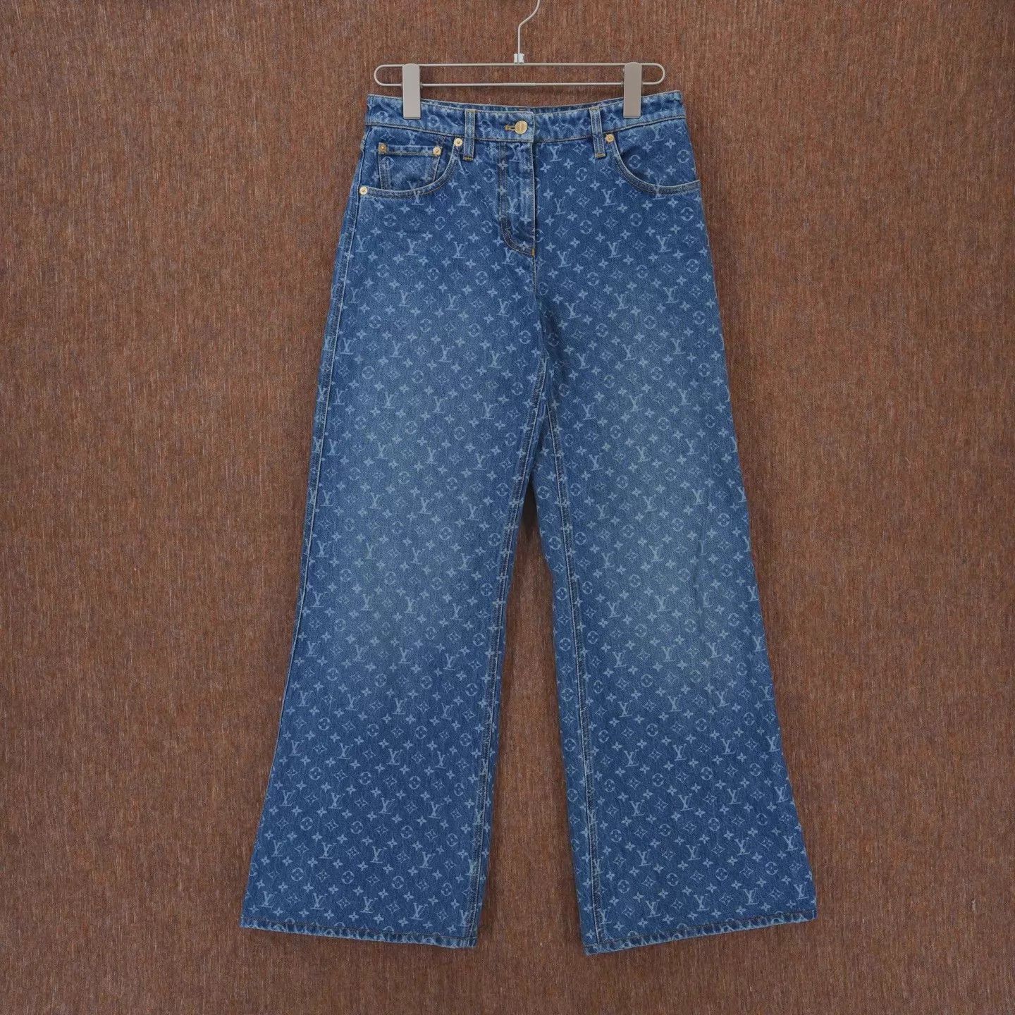 Louis Vuitton LV FW25 Monogram Allover Jeans 38 99 DM0596 Size 27" / US 4 / IT 40 - 1 Thumbnail