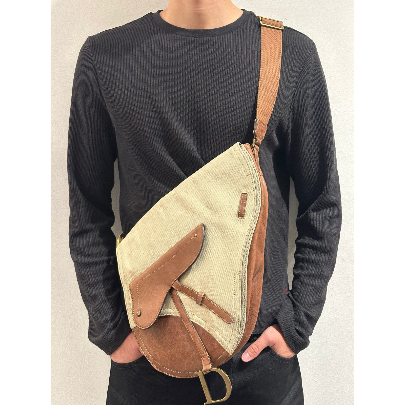 Dior 2002 Christian Dior by John Galliano canvas Saddle bag Size ONE SIZE - 2 Thumbnail
