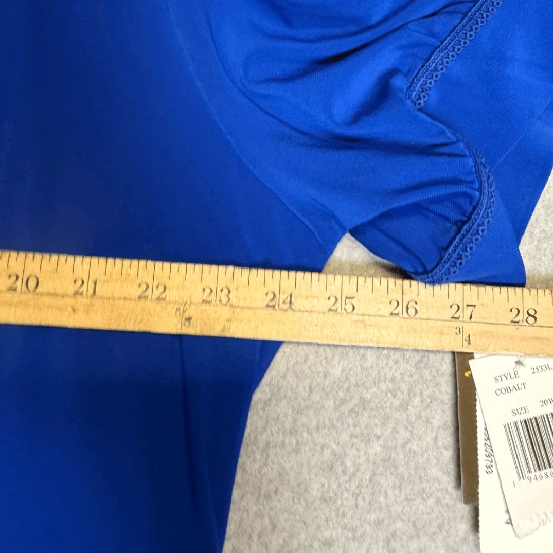 Vintage VINTAGE? Brand New Taylor Women's 3X A-Line Knee Length Dress Blue Cobalt Lined Knee Length Womens 3X Plus Size XXL / US 16-18 / IT 52-54 - 4 Thumbnail