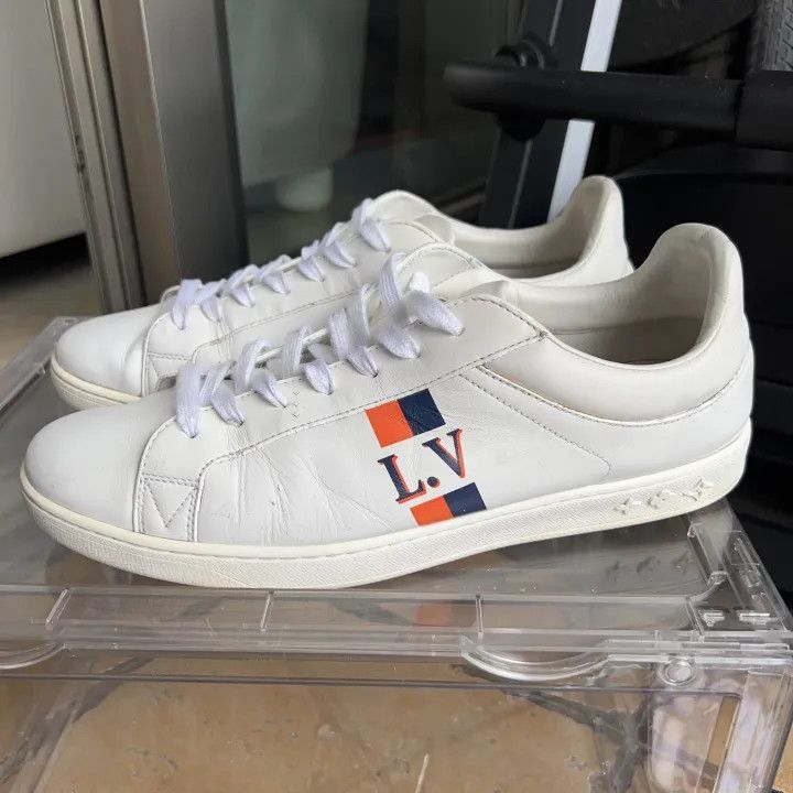 Louis Vuitton Orange and White Fashion Sneakers -2508