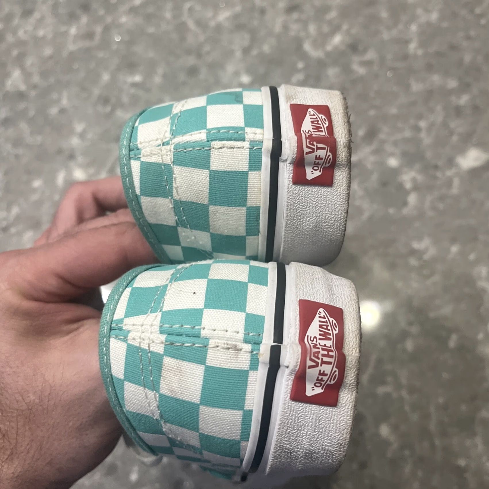 Vans VANS Doheny Skate Shoes Women - Light Green/White - Checkerboard - Size 8 (US) - Canvas Low Top, Breathable, Cushioned Size US 8 / IT 38 - 3 Thumbnail