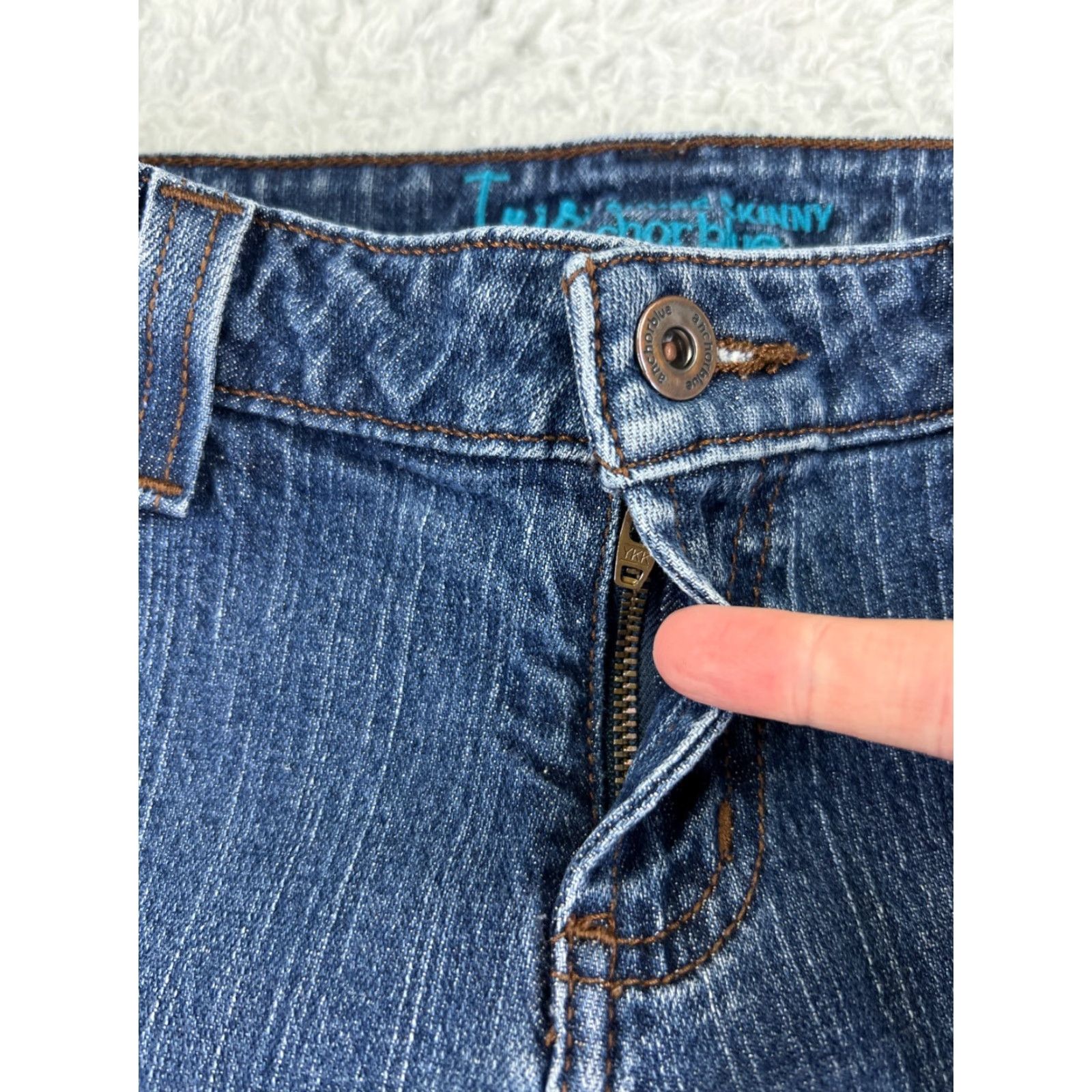 Anchor Blue VINTAGE Anchor Blue Women's Skinny Jeans 29x29 Low Rise Denim Stretch Ankle Zip Casual Blue Women's Pant Size 30" / US 8 / IT 44 - 5 Thumbnail