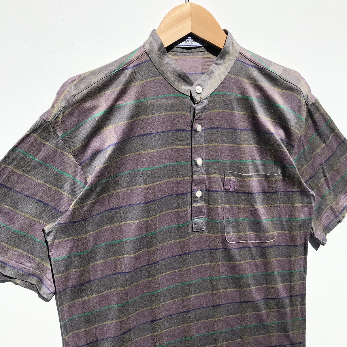 Vintage × Yves Saint Laurent Vintage Yves Saint Laurent Tricots Tee YSL Stripe Luxury Size US M / EU 48-50 / 2 - 6 Thumbnail
