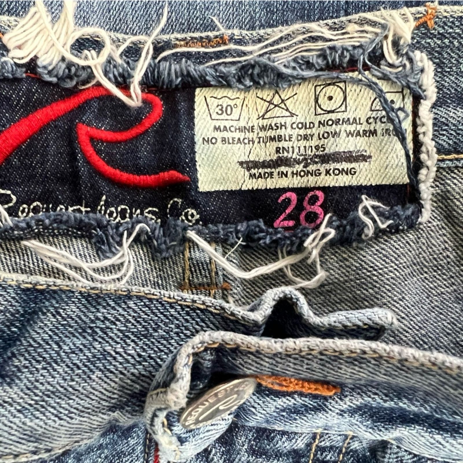 Request Jeans Vintage Request Jeans Men 28x31 Embroidered Y2K Skater RARE Size US 28 / EU 44 - 10 Thumbnail