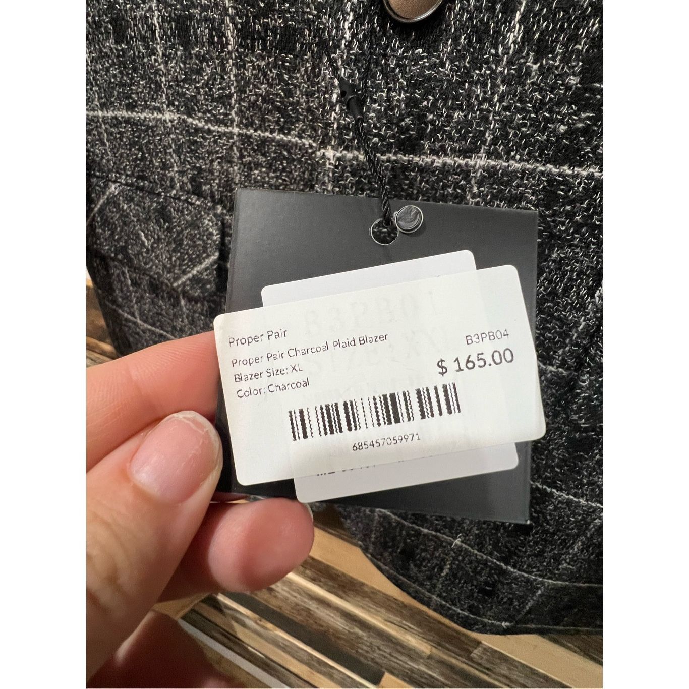 Other Proper Pair NWT mens long sleeve Blazer Sport Coat Charcoal Size 48R - 3 Thumbnail