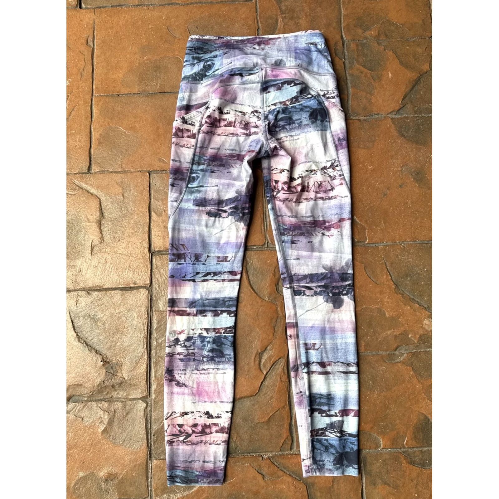 Lululemon LULULEMON Fast Free High-Rise Leggings Women's 4 Purple Geometric Pattern Pull On Skinny Legging Size 27" / US 4 / IT 40 - 2 Thumbnail