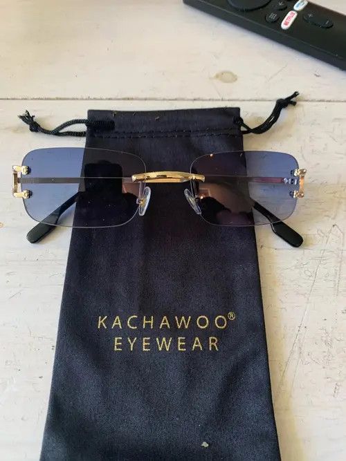 Electric Visual Kimaya x Nami Blue Lence Retro Rectangular Rimles Sunglasess Size ONE SIZE - 1 Thumbnail