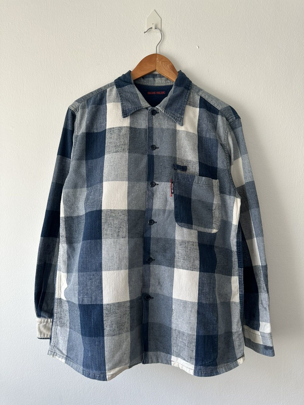 Blue Blue Japan Blue/Blue Indigo Plaid Workwear Shirt Size US M / EU 48-50 / 2 - 1 Thumbnail