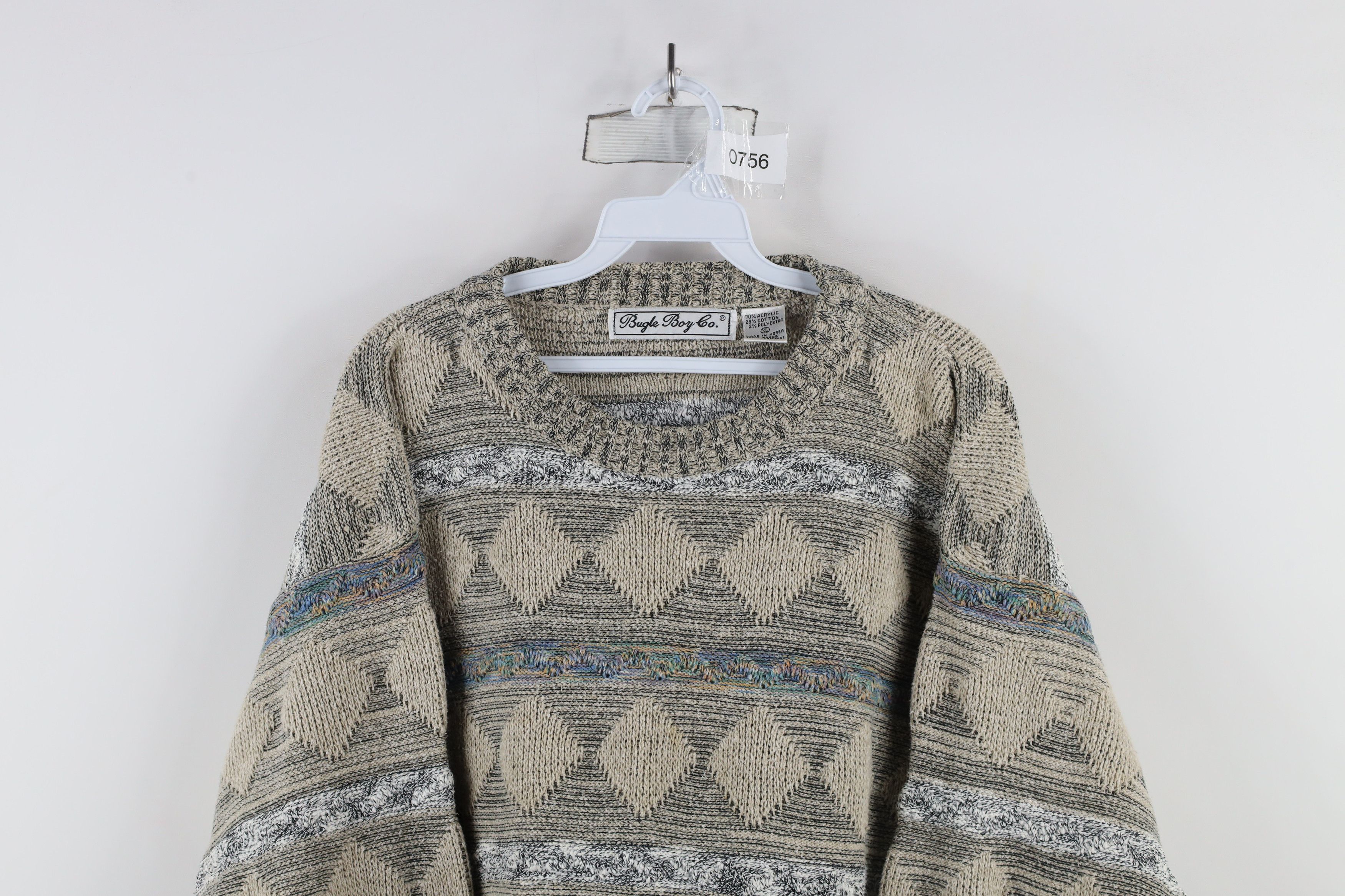 Vintage Vintage 90s Coogi Style Diamond Knit Crewneck Sweater Size XL / US 12-14 / IT 48-50 - 2 Thumbnail