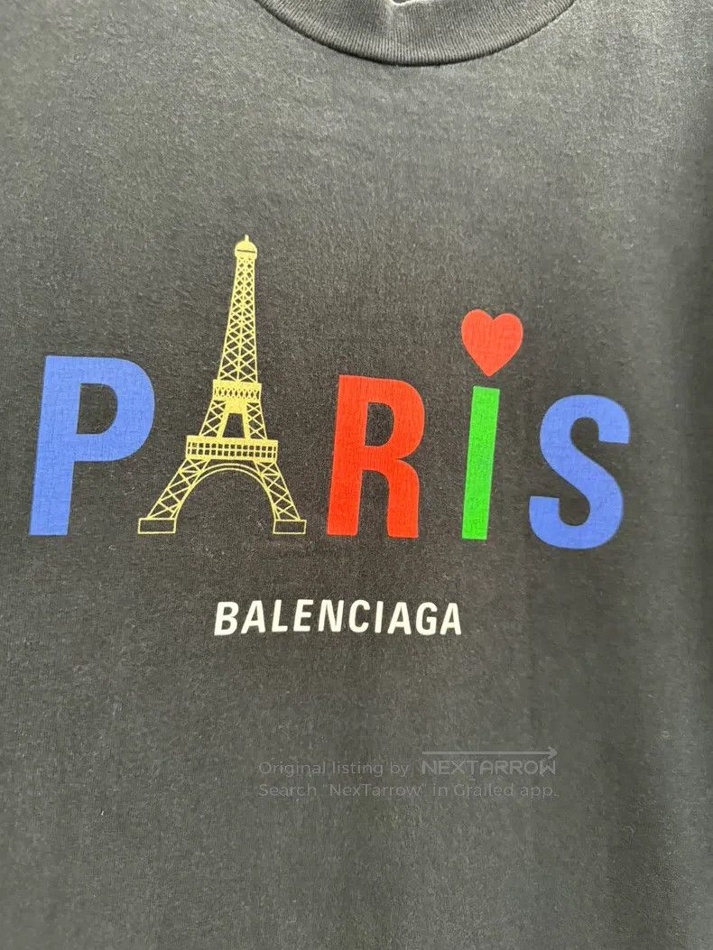 Balenciaga Balenciaga Colorful Letter Paris Eiffel Tower Pattern Prin Size US S / EU 44-46 / 1 - 4 Thumbnail