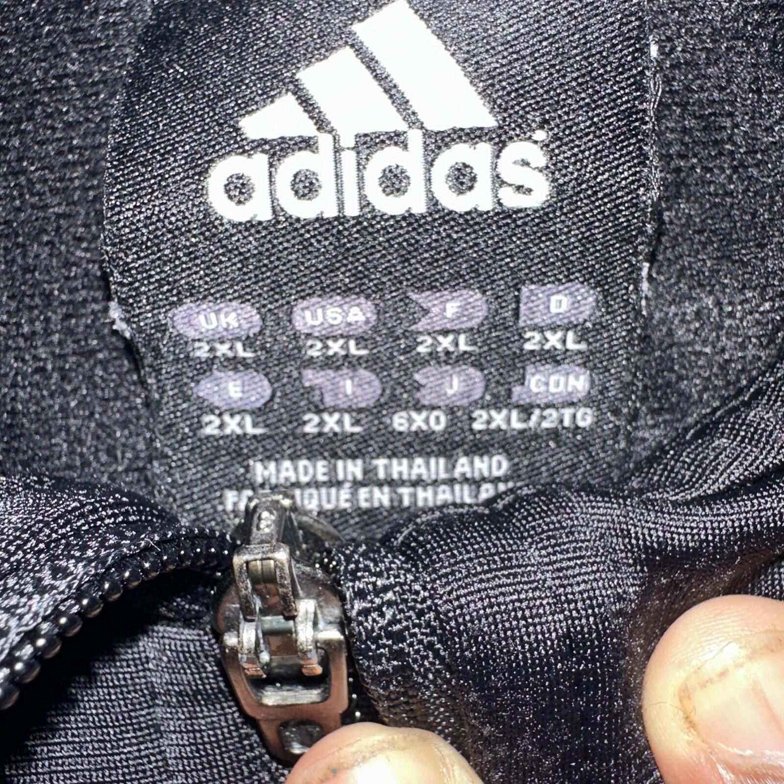 Adidas Vtg Adidas Black Gray Green Striped Jacket Size XXL Size US XXL / EU 58 / 5 - 3 Thumbnail