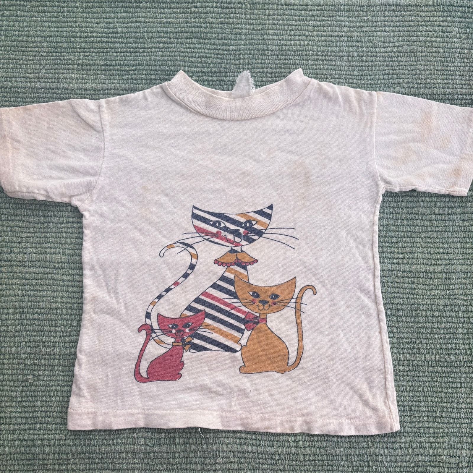 Vintage True vintage 1960s kids mid century modern cats tee shirt Size XXS / US 00 / IT 34 - 1 Thumbnail