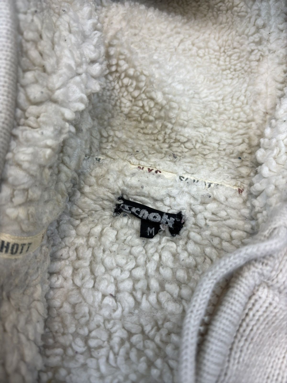 Schott Schott NYC Sherpa Lined Knit Hoodie Beige Affliction Y2K Size US M / EU 48-50 / 2 - 3 Thumbnail