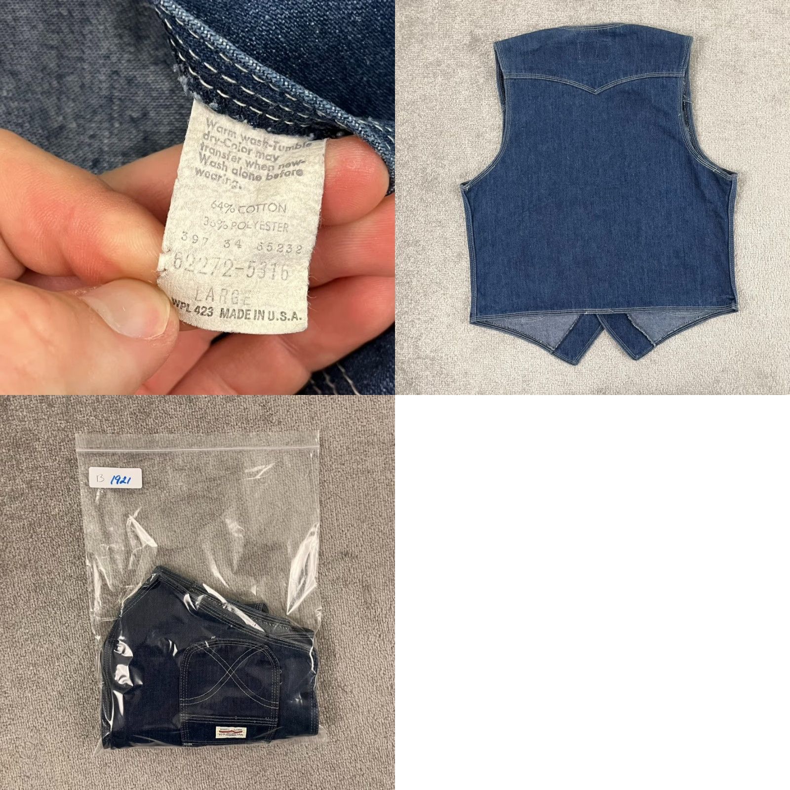 Levi's VTG Levi Strauss Vest Adult Men Large Blue Lightweight Denim 62272-5316 1997 90s Vault? Size US L / EU 52-54 / 3 - 8 Thumbnail