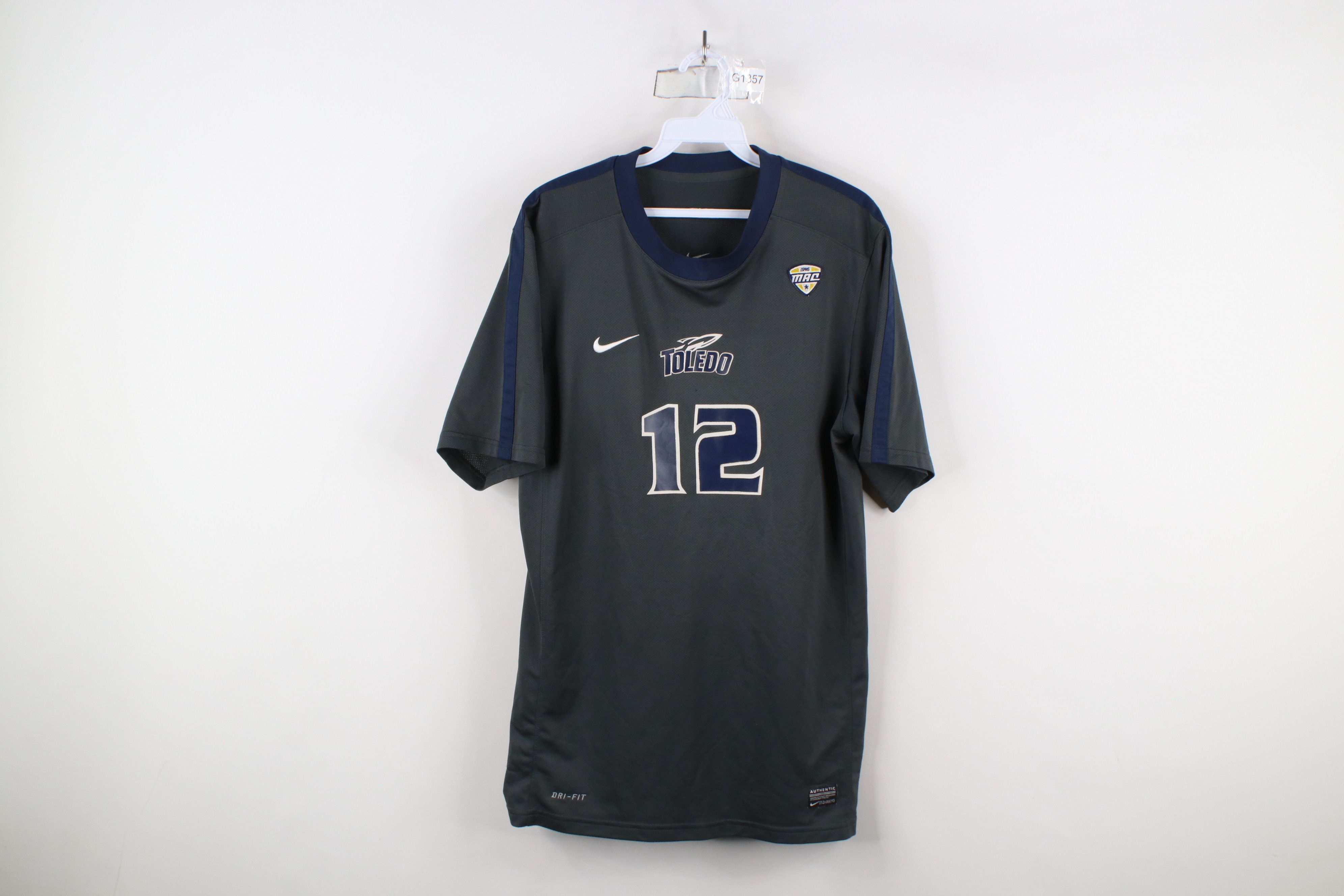Nike × Vintage Nike Game Worn University of Toledo Soccer Jersey Gray #12 Size US S / EU 44-46 / 1 - 1 Thumbnail