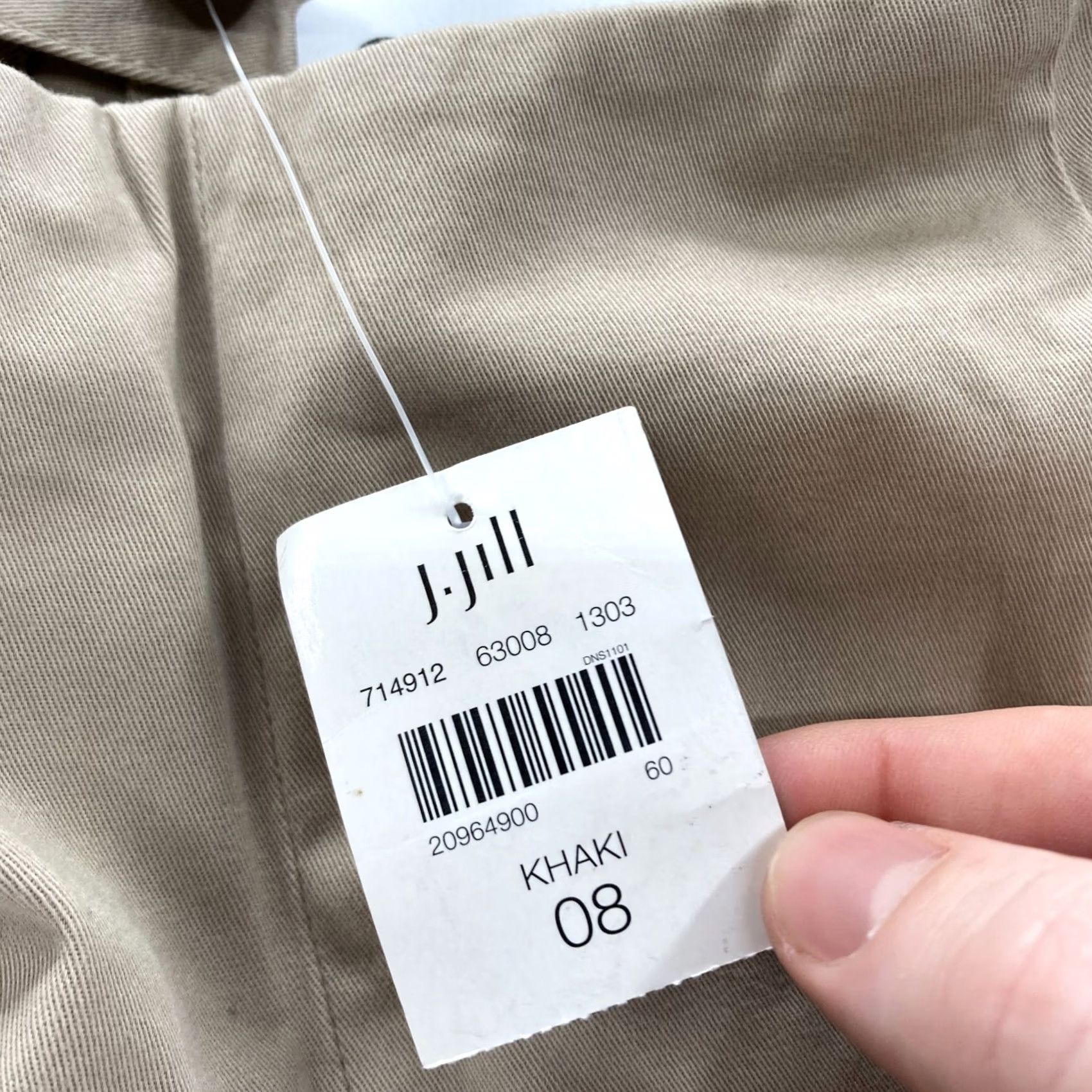 J. Jill J. Jill Ankle Pants Women's 8 Khaki Beige Stretch Fabric Side Zip Chino Low Rise Size 30" / US 8 / IT 44 - 7 Thumbnail