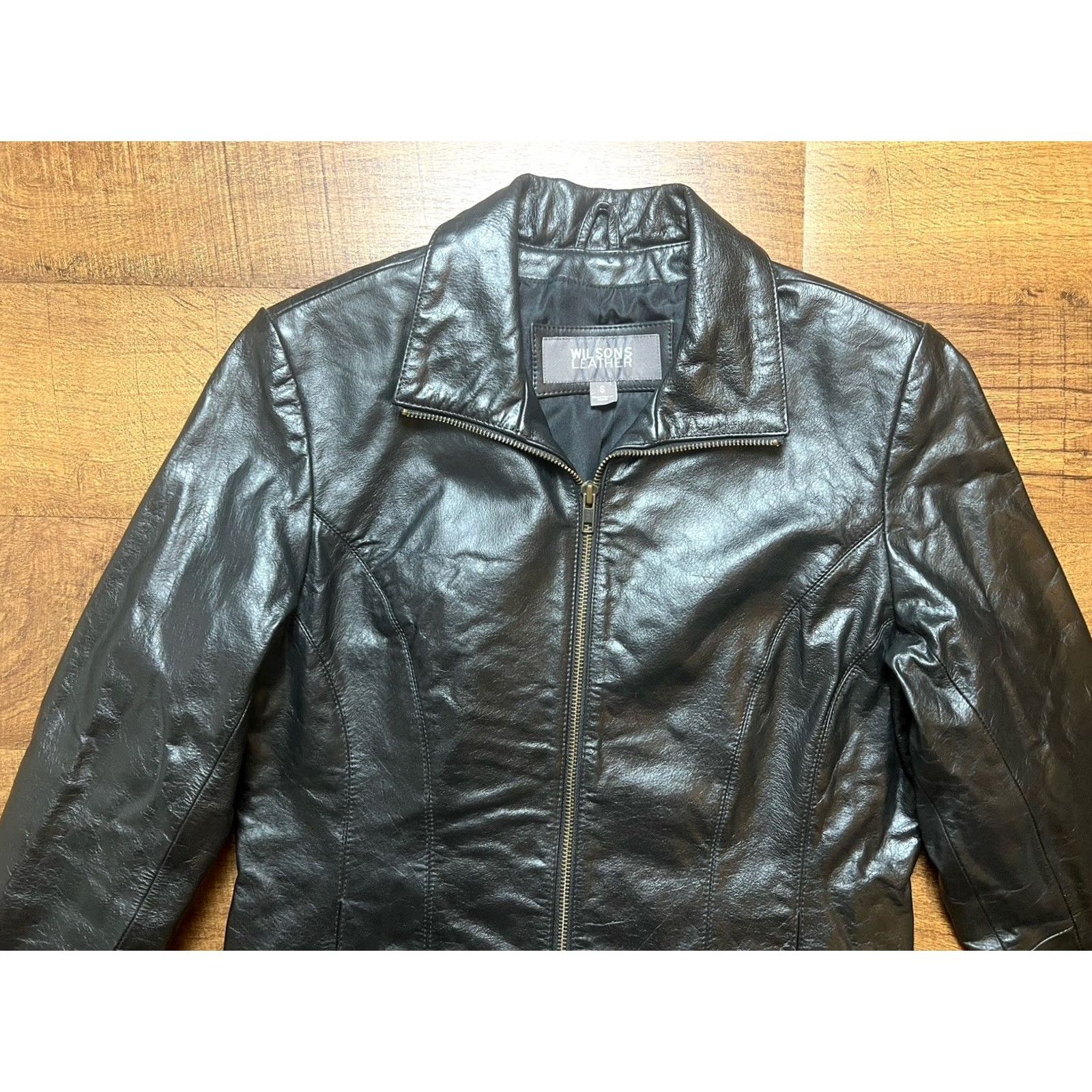 Vintage VINTAGE Wilsons Leather Jacket Womens Leather Cafe Racer Motorcycle Size Small Black Jacket Size S / US 4 / IT 40 - 3 Thumbnail