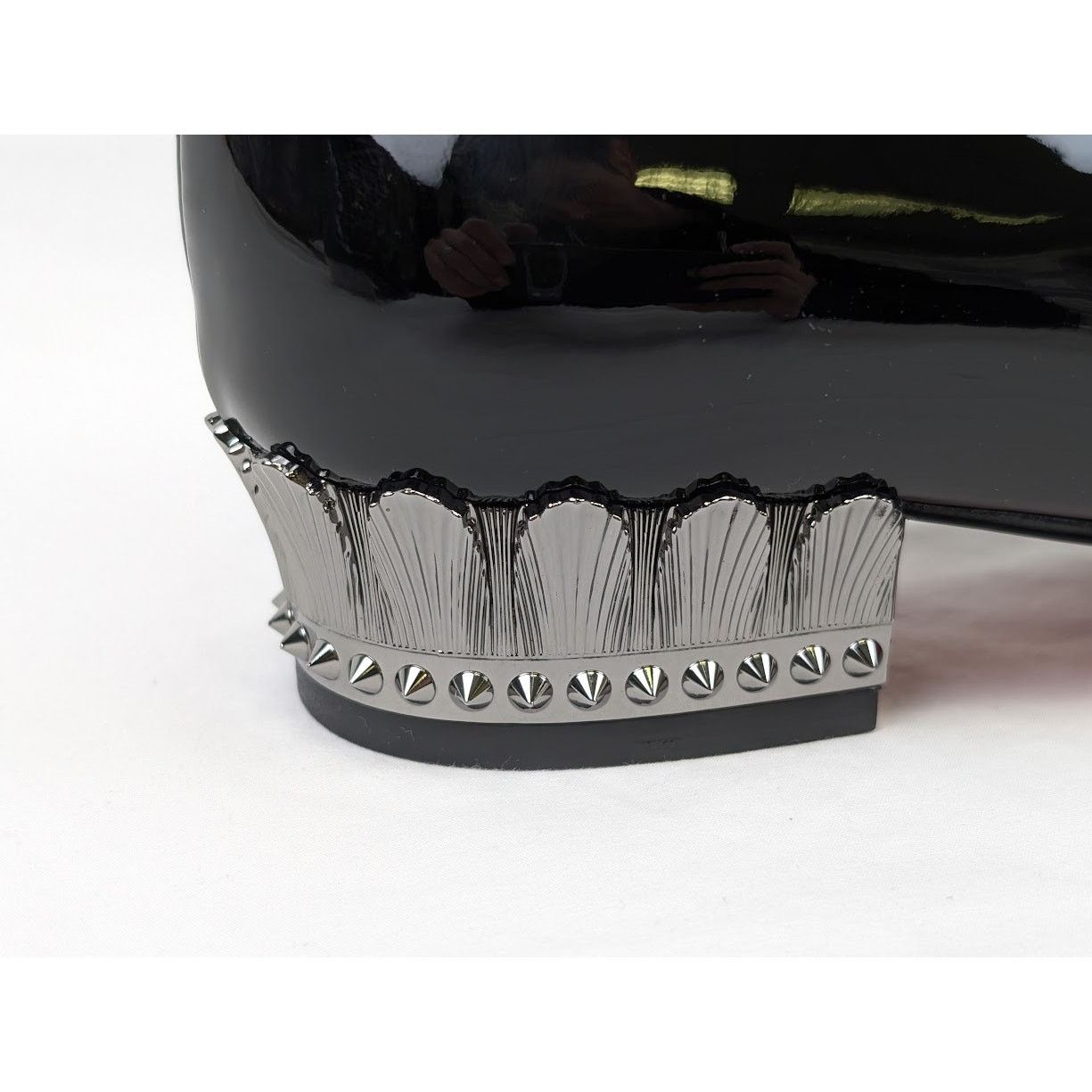 Christian Louboutin o1rshd1 Patent Lipsiboots in Black/Lin Loubi Size US 11.5 / EU 44-45 - 5 Thumbnail