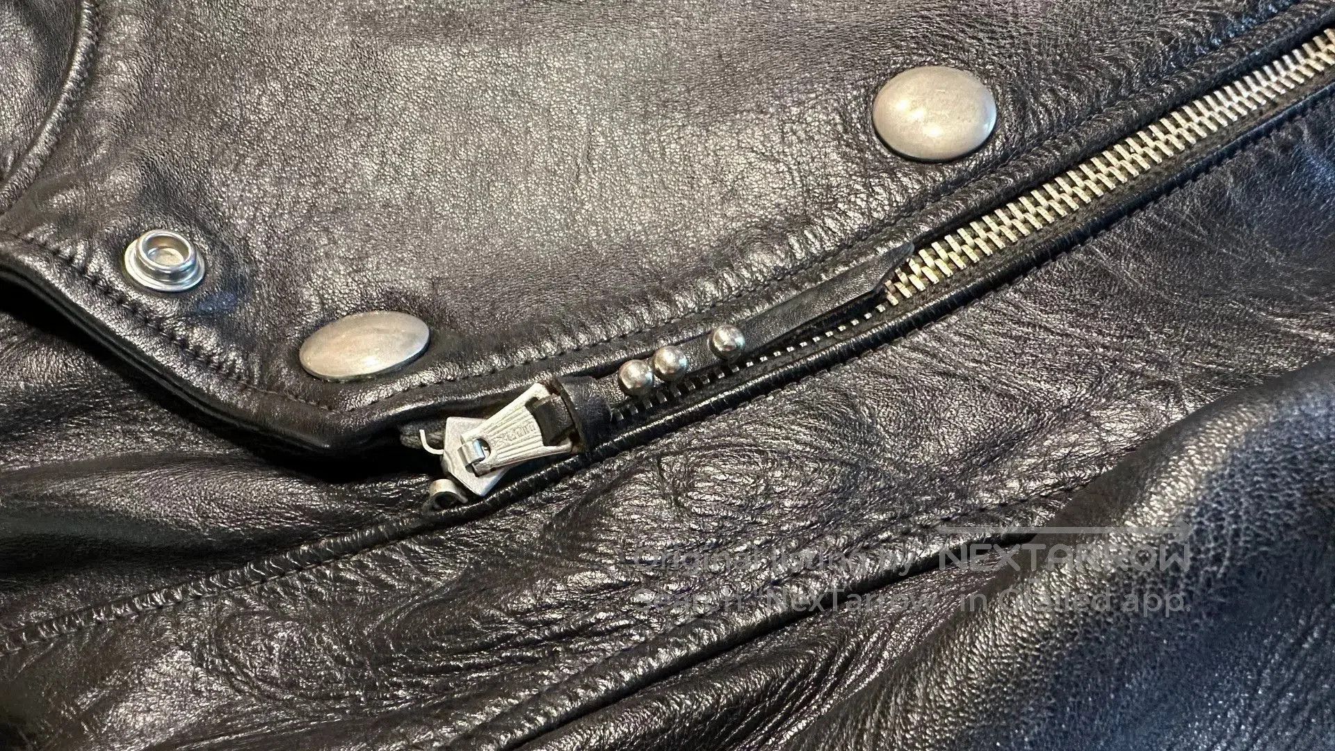 Freewheelers rare black leather biker jacket with buttons. Size US M / EU 48-50 / 2 - 2 Thumbnail