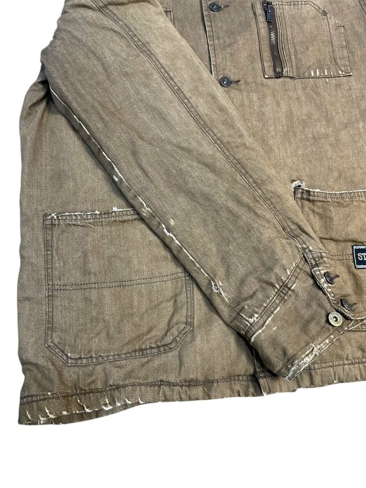 Stussy Vintage Stussy Sherpa Linen Distressed Jacket Size US XL / EU 56 / 4 - 7 Thumbnail
