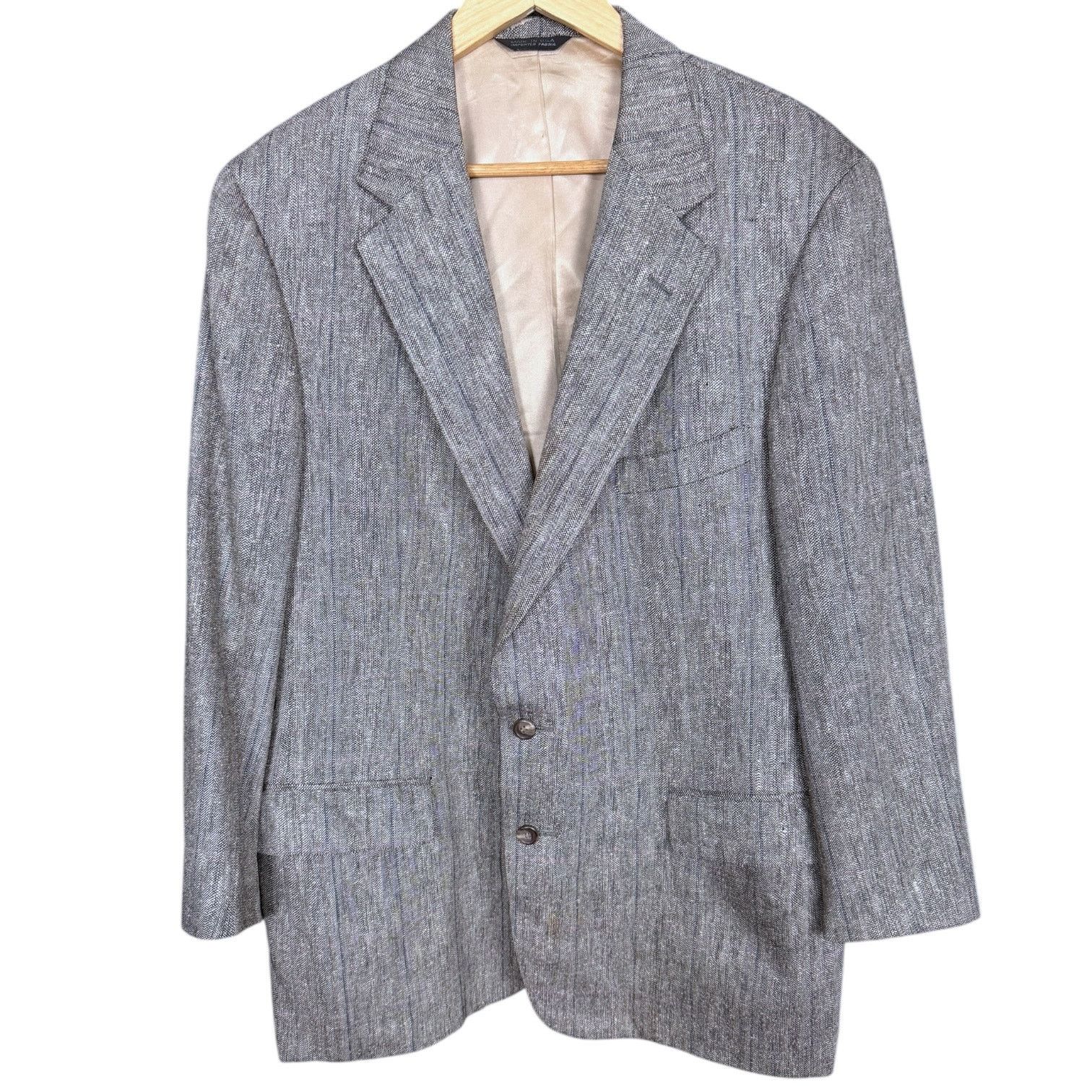 Vintage Polo University Club Gray Wool Blazer Preppy 46R