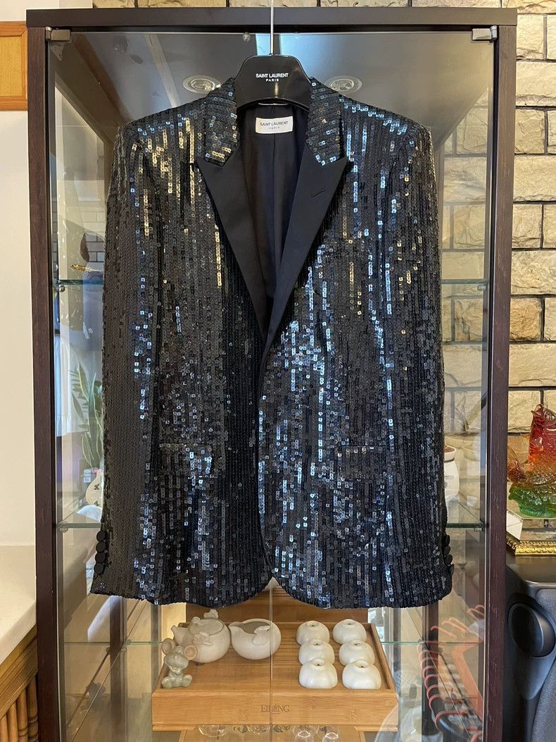 Saint Laurent Paris Saint Laurent Paris Black scale suit jacket-2506 Size US S / EU 44-46 / 1 - 1 Thumbnail