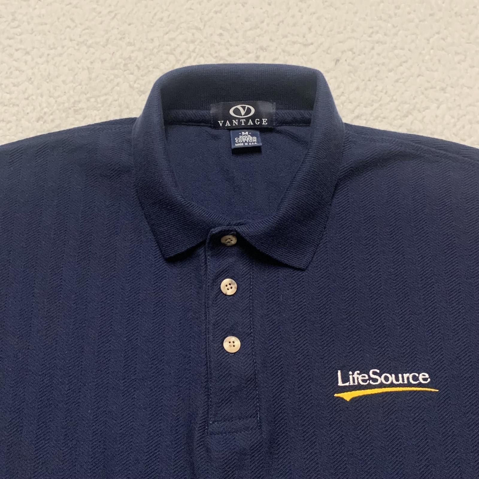 Vintage Vantage Men's M Navy Blue Polo Shirt Combed Cotton Size US M / EU 48-50 / 2 - 12 Thumbnail