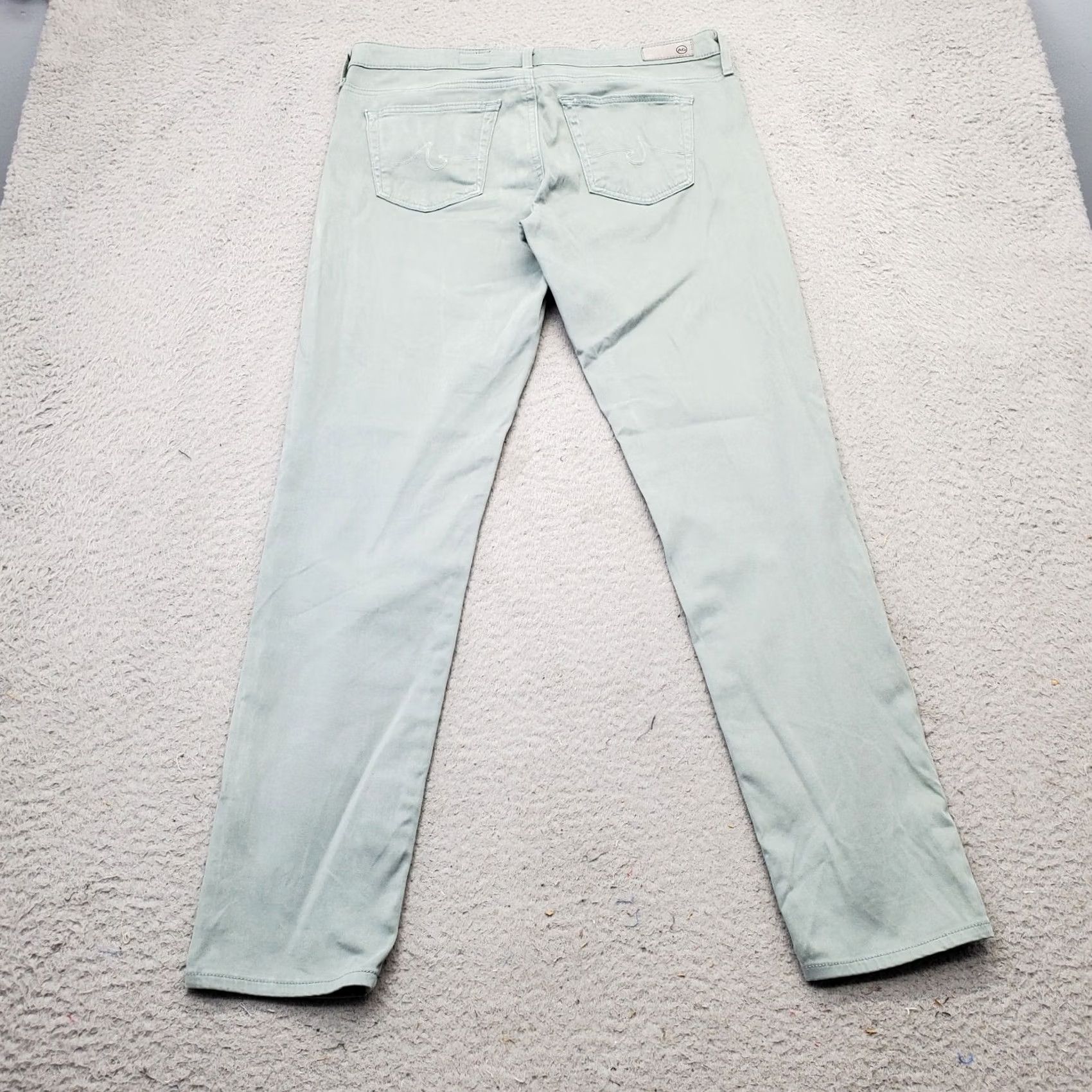Vintage AG Adriano Goldschmied Pants Women 29 Green Slim Straight 5-Pockets Design Shirt Size 29" - 2 Thumbnail