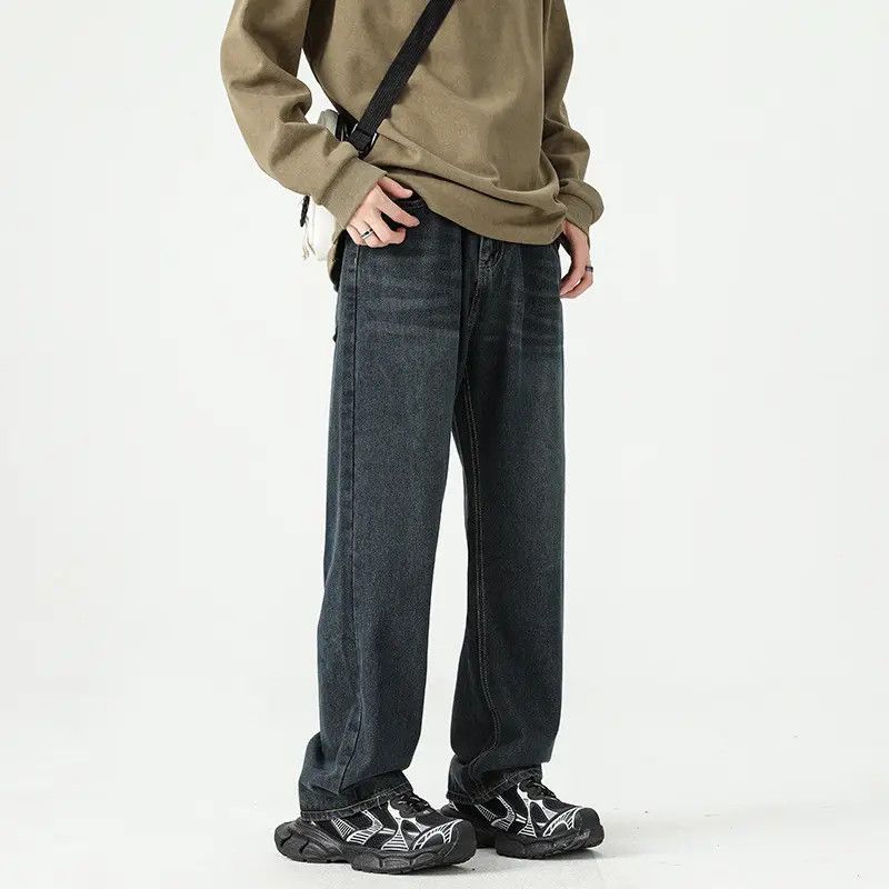 Casual loose straight leg wide leg jeans