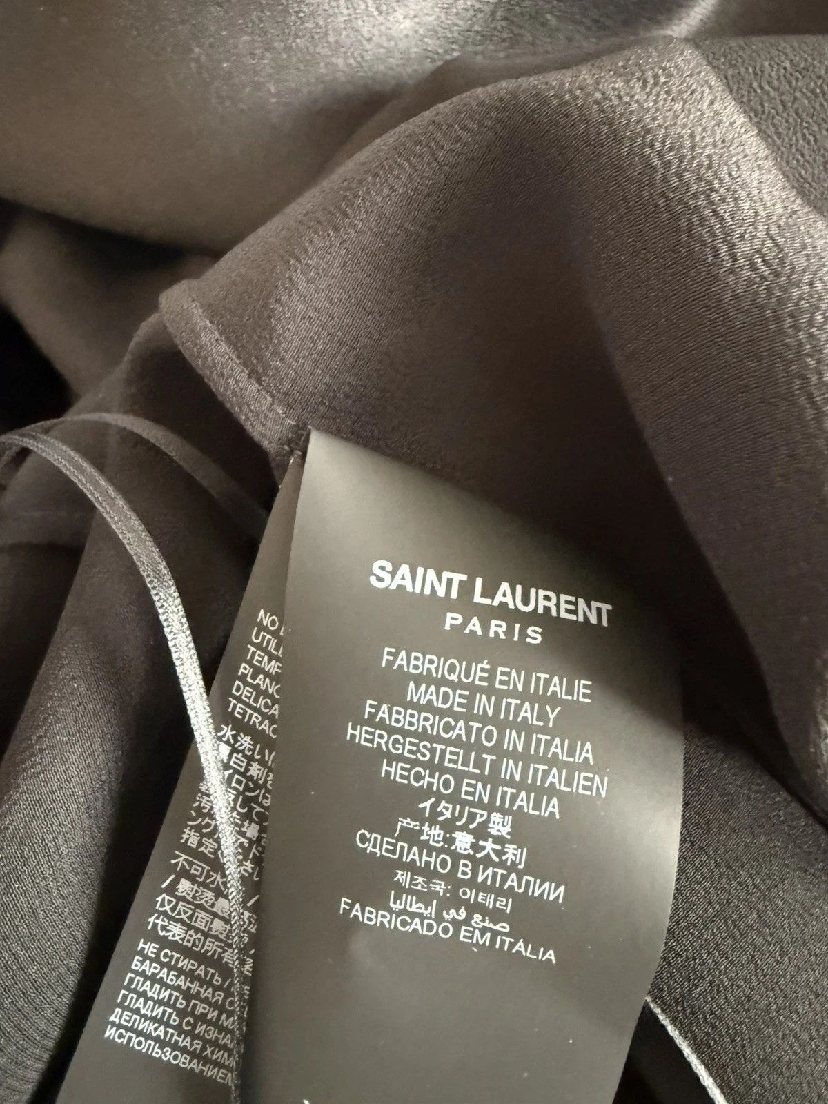 Saint Laurent Paris SS24 Saint Laurent Shawl Blouse in Silk Satin Crepe Size US XS / EU 42 / 0 - 4 Thumbnail