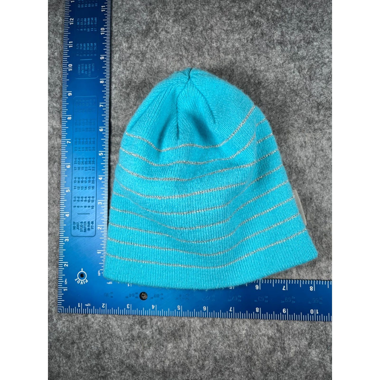 Gerry Beanie Toque One Size Blue Striped Knit Acrylic Blend 