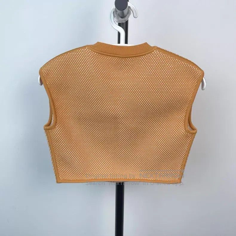 Hermes Hermes Knit Skirt, Yellow, Orange Sleeveless Knit Vest Top Size XS / US 0-2 / IT 36-38 - 3 Thumbnail